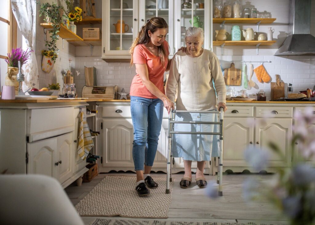 caregiver helping at home